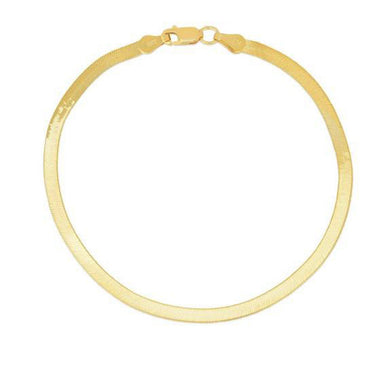 1.5mm 14k Yellow Gold Super Flex Herringbone Anklet - 0