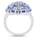 4.62 Carat Genuine Tanzanite .925 Sterling Silver Ring-2