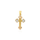 14k Tri Color Gold Cross Pendant-1