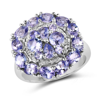 2.92 Carat Genuine Tanzanite .925 Sterling Silver Ring