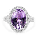 5.55 Carat Genuine Amethyst & White Topaz .925 Sterling Silver Ring-3