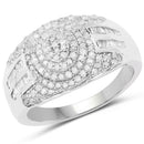 1.15 Carat Genuine White Diamond .925 Sterling Silver Ring-1