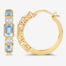 2.66 Carat Genuine Blue Topaz and White Topaz .925 Sterling Silver Earrings-4