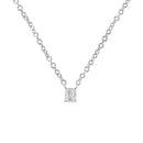 14K White Gold 1/5 Cttw Emerald Shape Solitaire Diamond 18" Pendant Necklace (G-H Color, VS2-SI1 Clarity)-1