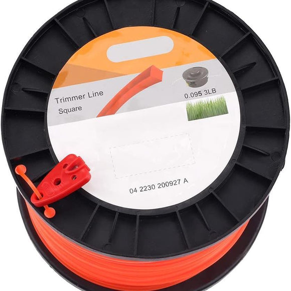 .095-Inch Square Grass Trimmer Line 3 Pound for Echo SRM235 SRM230 Stihl FS56RC FS55R Husqvarna 128LD Ryobi RY253SS String Trimmer