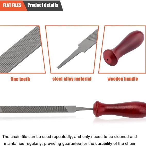 12-Pack Chainsaw Sharpening Kit W 5/32 3/16 7/32 1/8 11/64 13/64 inch Round Files Depth & Quick Check Gauge File Guide 6 Inch Flat File for Stihl
