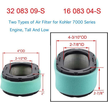 Air Oil Filter Tune-Up Kit for Kohler KT610 KT715 KT725 KT730 KT735 KT740 KT745 19-26HP Engine Lawn Mower Tractor # 32 083 09-S 12 050 01-S - 0