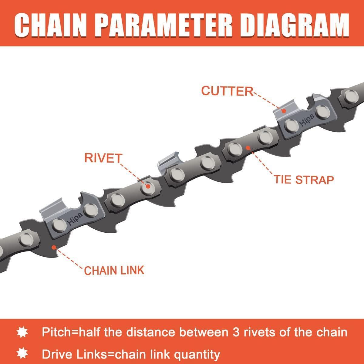 16 Inch MS210 Chain 3/8 LP Pitch .043 Gauge 55 DL for Stihl MS170 MS180 MS 210 017 018 MS180C MS170C Chainsaw #61 PMM3 55 90PX055G - 0