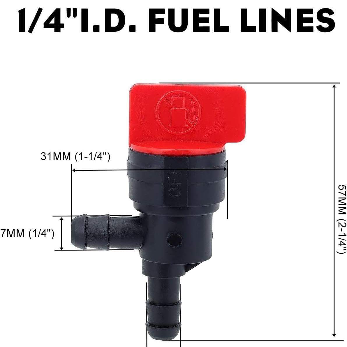 10-Pack 494769 90 Degree 1/4 Inline Fuel Shut Off Valve for Briggs & Stratton 698181 494539 697944 Tecumseh 35857 Mower Generator Pressure Washer