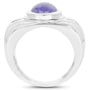 3.55 Carat Genuine Tanzanite .925 Sterling Silver Ring-2