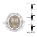 5.43 Carat Genuine Labradorite and White Topaz .925 Sterling Silver Ring-3