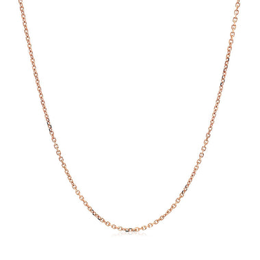 18k Rose Gold Diamond Cut Cable Link Chain (1.10 mm) - 0
