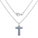 3.32 Carat Genuine Ethiopian Opal and Tanzanite .925 Sterling Silver Pendant-2