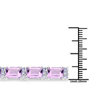 19.19 Carat Genuine Amethyst and Tanzanite .925 Sterling Silver Bracelet-4