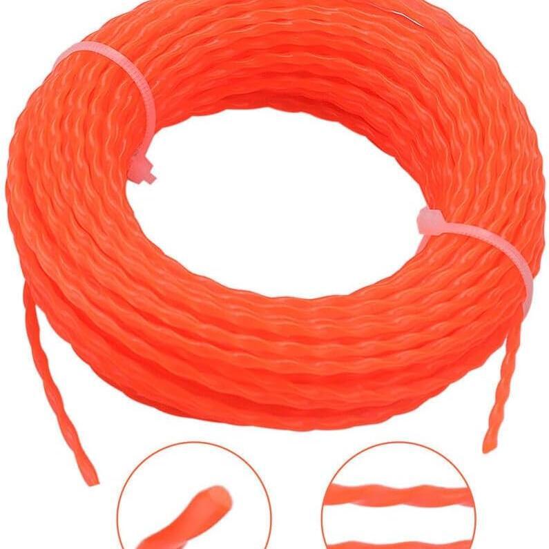 Hipa .095 inch x 15 Meter 2.4mm Commercial Round Twist String Trimmer Line for Stihl Echo Husqvarna Poulan Craftsman Grass Weed eater