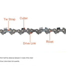 Hipa 12 Inch Chain 3/8 LP .043 Gauge 44 DL For Oregon R44 Advance Cut Echo PPT-230 PPF-210 PPF-211 Stihl MS170 MS180C Shindaiwa P230 P231 Pole Saw Chainsaw-5