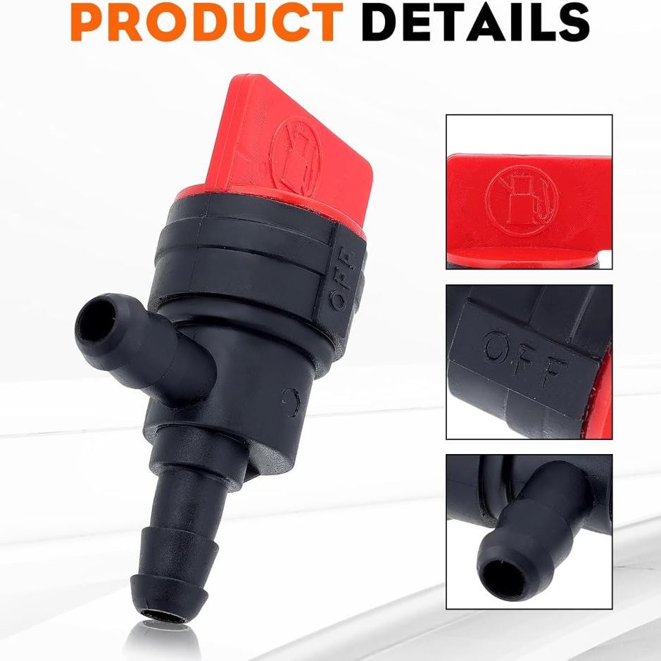 10-Pack 494769 90 Degree 1/4 Inline Fuel Shut Off Valve for Briggs & Stratton 698181 494539 697944 Tecumseh 35857 Mower Generator Pressure Washer
