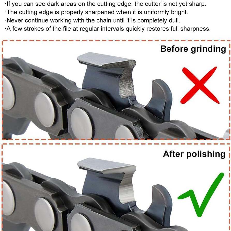 Hipa 11/64 inch 4.5mm Round Chainsaw Chain File With File Guide to Sharpen .325 Pitch 3/8 inch Low Profile Saw Chain, 3 pcs
