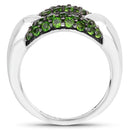 1.82 Carat Genuine Chrome Diopside .925 Sterling Silver Ring-2