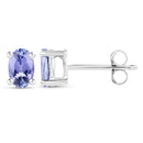 0.88 Carat Genuine Tanzanite .925 Sterling Silver Earrings-2