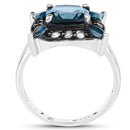 3.24 Carat Genuine London Blue Topaz and White Topaz .925 Sterling Silver Ring-2