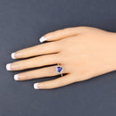 2.33 Carat Genuine Tanzanite and White Diamond 14K White Gold Ring-3