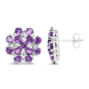 3.80 Carat Genuine Amethyst .925 Sterling Silver Earrings-2