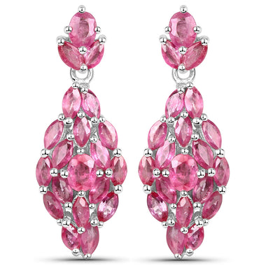 4.12 Carat Genuine Ruby .925 Sterling Silver Earrings