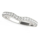 14k White Gold Antique Style Milgrained Curved Diamond Ring (1/4 cttw)-1