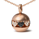 18K Rose Gold 3/8 Cttw Black and White Diamond Ball with Filigree Heart and Cluster Design 18" Pendant Necklace (Black and G-H Color, SI1-SI2 Clarity)-2