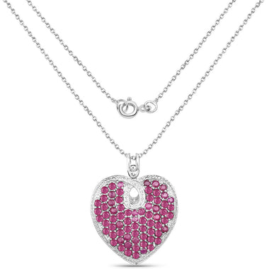 8.03 Carat Genuine Ruby .925 Sterling Silver Pendant - 0