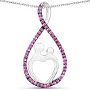 0.50 Carat Created Ruby .925 Sterling Silver Pendant-1