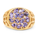 14K Yellow Gold Plated 1.82 Carat Genuine Tanzanite .925 Sterling Silver Ring-3