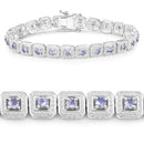 2.40 Carat Genuine Tanzanite .925 Sterling Silver Bracelet-2