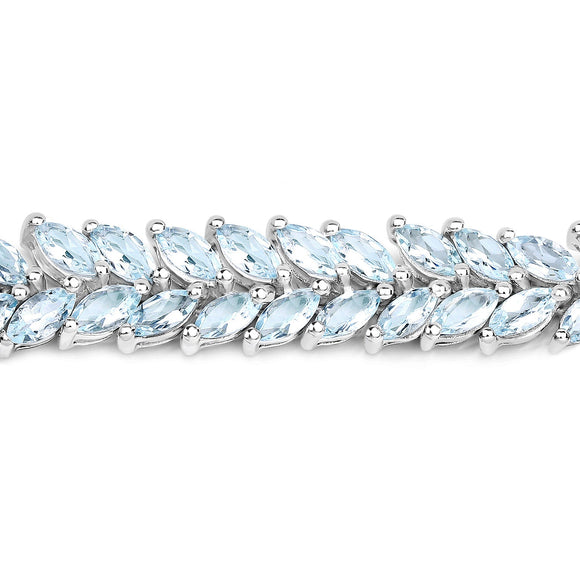 15.04 Carat Genuine Blue Topaz .925 Sterling Silver Bracelet