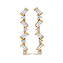 14K Yellow Gold 1/2 Cttw Diamond Zig Zag Drop Earrings (I-J Color, SI2-I1 Clarity)-1