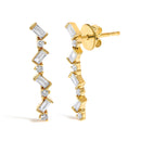 14K Yellow Gold 1/2 Cttw Diamond Zig Zag Drop Earrings (I-J Color, SI2-I1 Clarity)-2