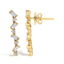 14K Yellow Gold 1/2 Cttw Diamond Zig Zag Drop Earrings (I-J Color, SI2-I1 Clarity)-3