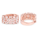 14K Rose Gold Plated 5.94 Carat Genuine Morganite and White Diamond .925 Sterling Silver Earrings-4