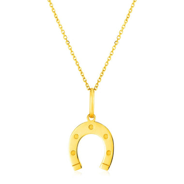 14K Yellow Gold Necklace with Horseshoe