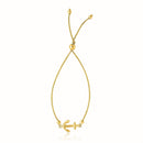 14k Yellow Gold Anchor Design Adjustable Lariat Bracelet-4
