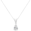 IGI certified 10K White Gold 1/2 cttw Diamond Pear Pendant Necklace (I-J, I1)-2
