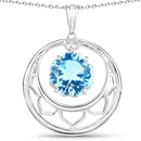 8.75 Carat Genuine Swiss Blue Topaz .925 Sterling Silver Pendant-1