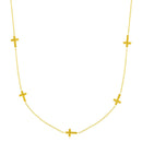 14k Yellow Gold Chain Necklace with Cross Stations-5