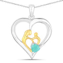 0.45 Carat Genuine Emerald .925 Sterling Silver Pendant-1