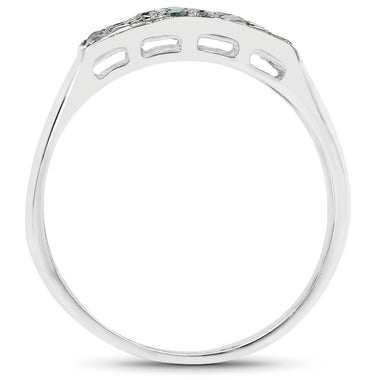0.48 Carat Genuine Blue Diamond .925 Sterling Silver Ring - 0