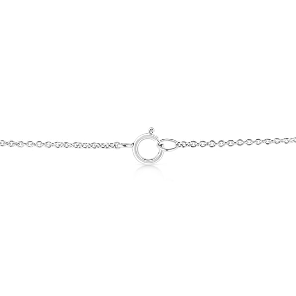 14K White Gold 1/2 Cttw Lab Grown Oval Shape Solitaire Diamond East West 18" Pendant Necklace (E-F Color, VS1-VS2 Clarity)