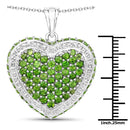 4.62 Carat Genuine Chrome Diopside .925 Sterling Silver Pendant-3