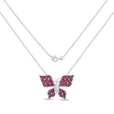 3.12 Carat Genuine Ruby .925 Sterling Silver Pendant - 0