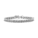 .925 Sterling Silver 2.0 Cttw Diamond 7" Round Miracle Plate Link Bracelet (I-J Color, I2-I3 Clarity)-2